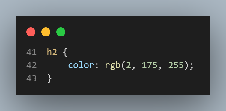 CSS file rgb values