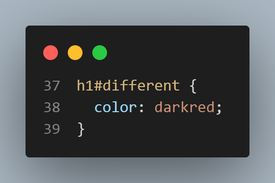 id code only for h1 in the CSS file