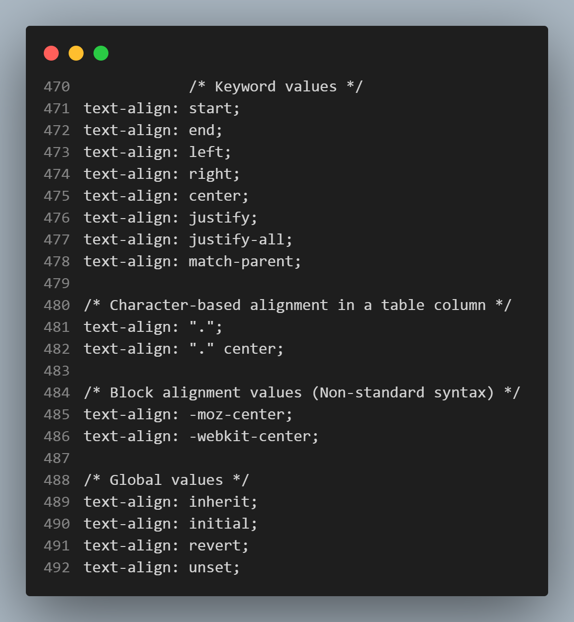 text-align-syntax-code